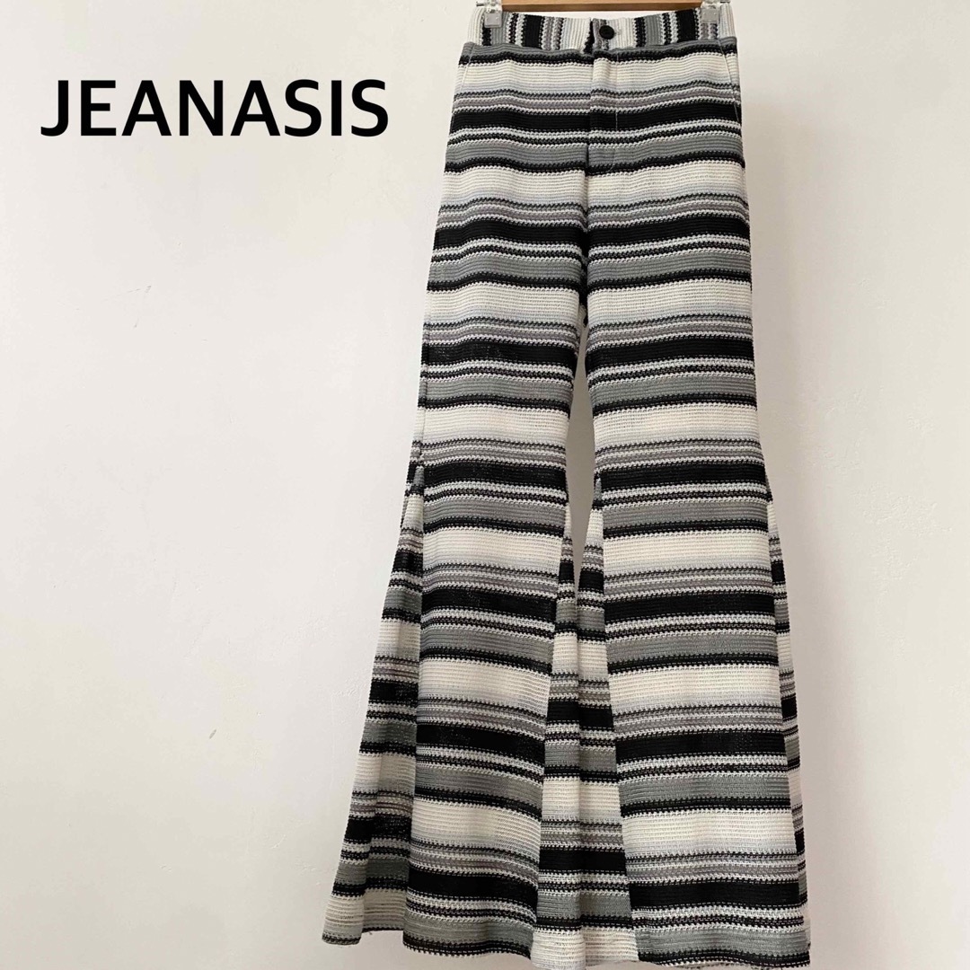 JEANASIS(ジーナシス)のJEANASIS ジーナシス　ボーダー　ニット　パンツ　ズボン レディースのパンツ(カジュアルパンツ)の商品写真