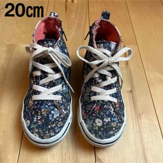 ヴァンズ(VANS)のVans スニーカー　ハイカット　20㎝　子供　女の子　花柄　ネイビー　紺(その他)