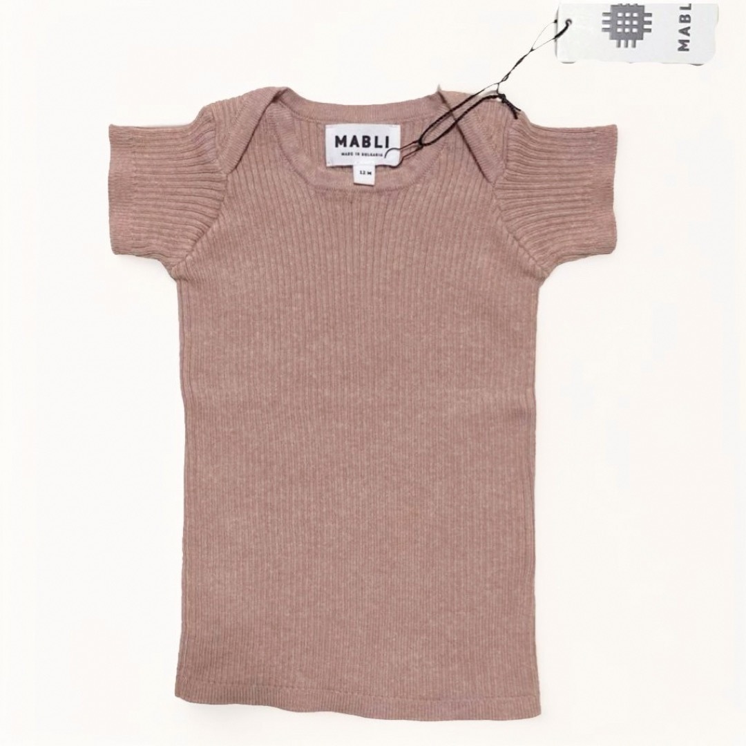 MABLI☆Cotton Skinny Rib-rose☆12m キッズ/ベビー/マタニティのベビー服(~85cm)(Ｔシャツ)の商品写真