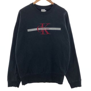 Calvin Klein - 古着 90年代 カルバンクライン Calvin klein JEANS ロゴスウェットシャツ トレーナー USA製 メンズXXL ヴィンテージ /eaa390208