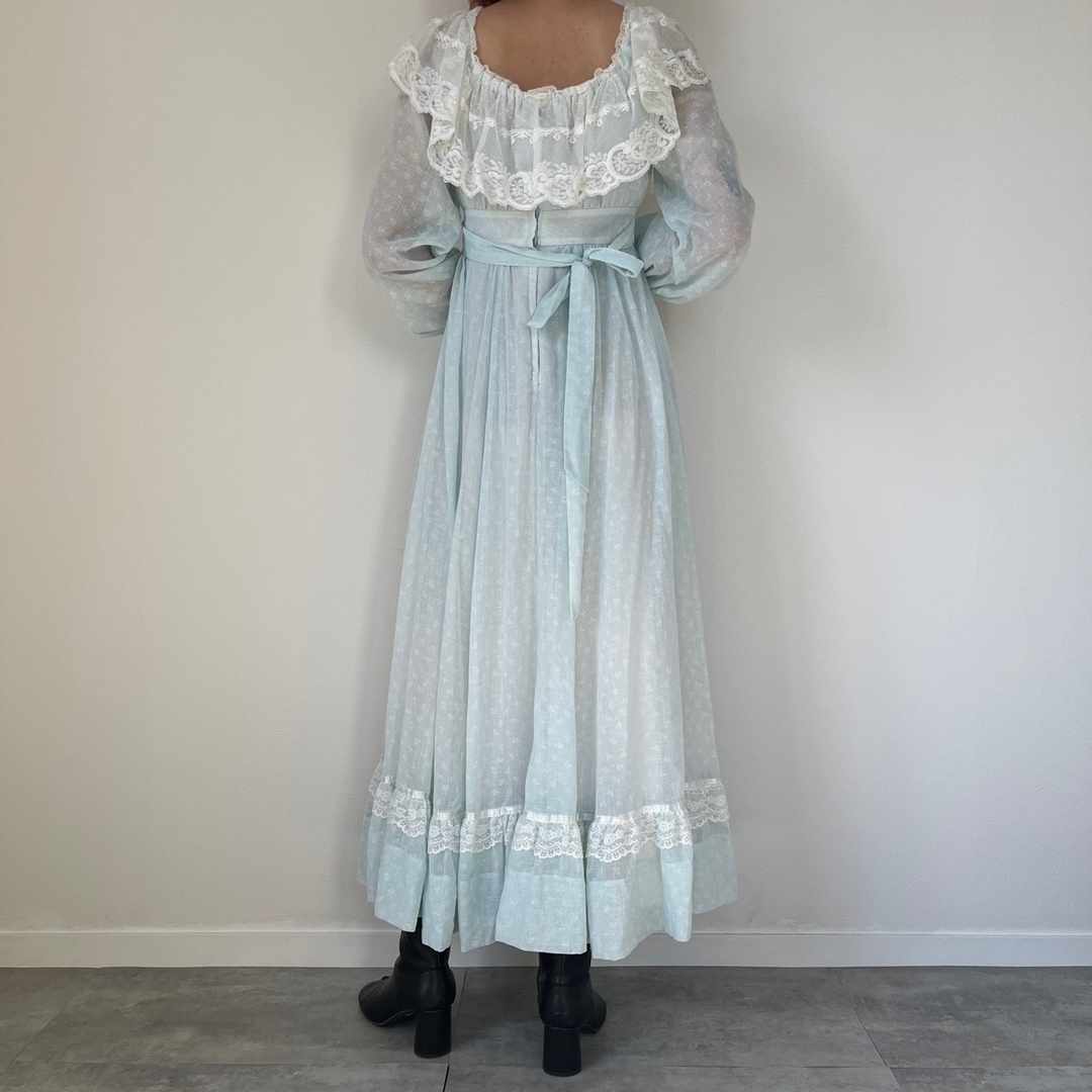 GUNNE SAX(ガニーサックス)の古着 70年代 ガンネサックス GUNNE SAX Jessica マキシ丈 長袖 フレア ワンピース USA製 レディースM ヴィンテージ /eva001382 レディースのワンピース(その他)の商品写真