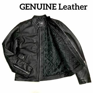 GENUINE Leather　ラムレザー　シングル　ジャケット　ライダース　黒(ライダースジャケット)