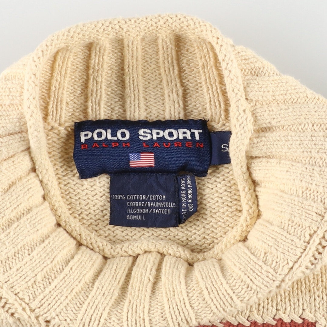 Ralph Lauren(ラルフローレン)の古着 ラルフローレン Ralph Lauren POLO SPORT ポロスポーツ 星条旗柄 ハイネック コットンニットセーター メンズS ヴィンテージ /evb004555 メンズのトップス(ニット/セーター)の商品写真