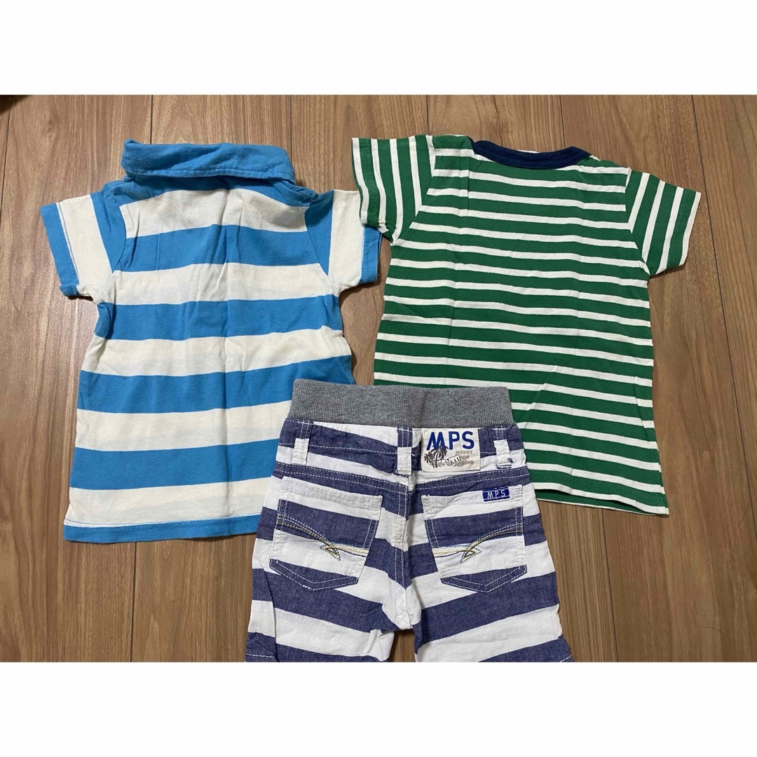 Right-on(ライトオン)のボーダー3点セット キッズ/ベビー/マタニティのキッズ服男の子用(90cm~)(Tシャツ/カットソー)の商品写真