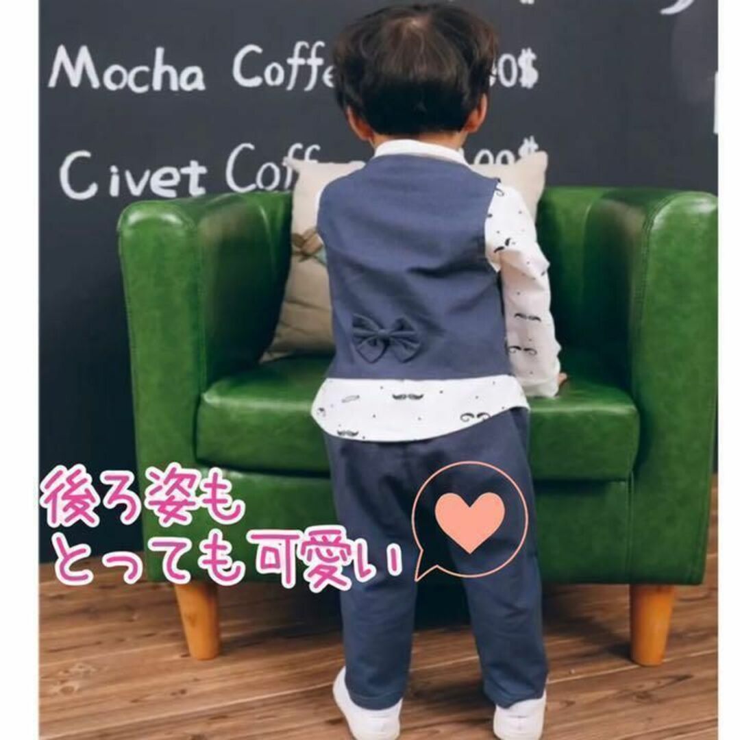 キッズ 男の子  フォーマル スーツ セットアップ 誕生日 結婚式 110 キッズ/ベビー/マタニティのキッズ服男の子用(90cm~)(ドレス/フォーマル)の商品写真