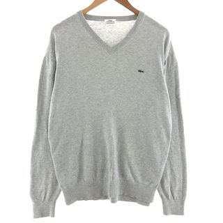 ラコステ(LACOSTE)の古着 ラコステ LACOSTE Vネック コットンニットセーター メンズXXL 長袖 /eaa382915(ニット/セーター)