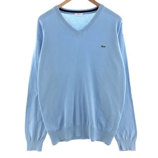 ラコステ(LACOSTE)の古着 ラコステ LACOSTE Vネック コットンニットセーター メンズXXL /eaa382934(ニット/セーター)