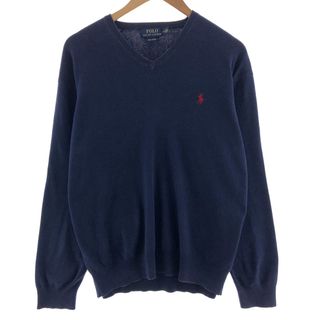 ラルフローレン(Ralph Lauren)の古着 ラルフローレン Ralph Lauren POLO RALPH LAUREN Vネック コットンニットセーター メンズL /eaa382943(ニット/セーター)