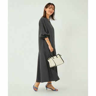 ユナイテッドアローズグリーンレーベルリラクシング(UNITED ARROWS green label relaxing)の【DK.GRAY】ボリュームスリーブ マーメイド ワンピース -接触冷感・UVカット-(ロングワンピース/マキシワンピース)