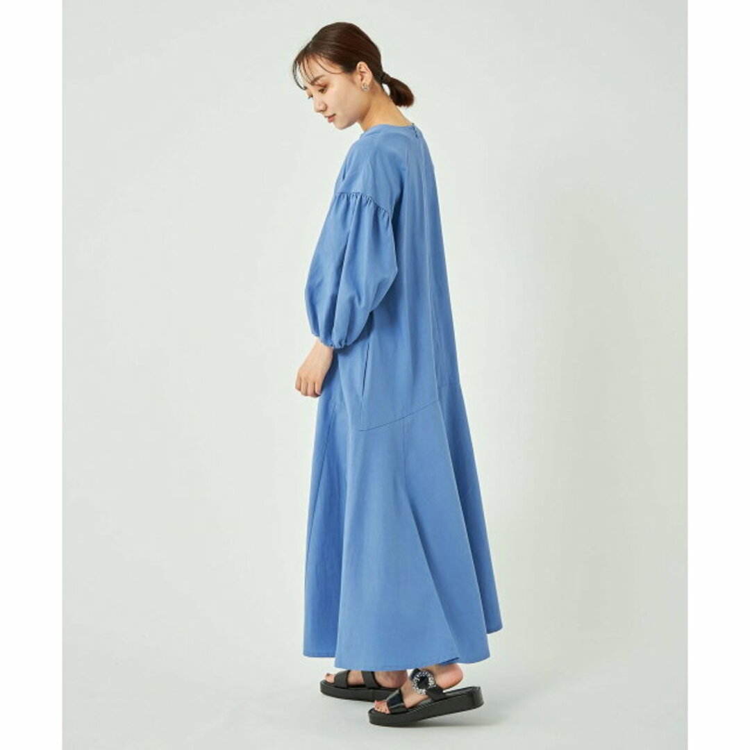 UNITED ARROWS green label relaxing(ユナイテッドアローズグリーンレーベルリラクシング)の【COBALT】【M(38)】ボリュームスリーブ マーメイド ワンピース -接触冷感・UVカット- レディースのワンピース(ロングワンピース/マキシワンピース)の商品写真