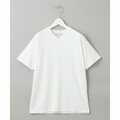 【WHITE】シャイニー Vネック Tシャツ