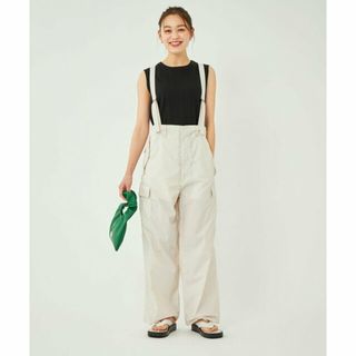 ユナイテッドアローズグリーンレーベルリラクシング(UNITED ARROWS green label relaxing)の【OFF WHITE】<LAND&WATER>MFG コットン ナイロン サロペット カーゴ パンツ -UVカット・撥水-(ワークパンツ/カーゴパンツ)