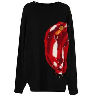 ヨウジヤマモト(Yohji Yamamoto)の【極美品】22aw ワイズ（ヨウジヤマモト）椿柄ニット(ニット/セーター)