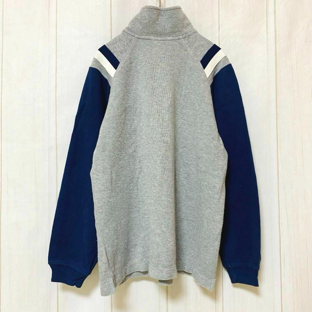 GAP(ギャップ)のst661 GAP トップス バイカラー グレー×青みネイビー 綿100% レディースのトップス(カットソー(長袖/七分))の商品写真