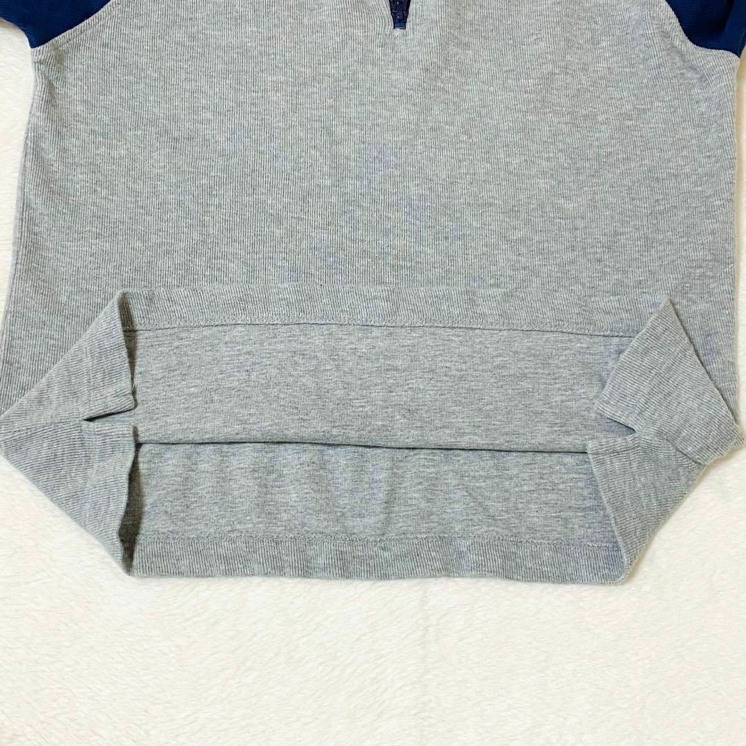 GAP(ギャップ)のst661 GAP トップス バイカラー グレー×青みネイビー 綿100% レディースのトップス(カットソー(長袖/七分))の商品写真