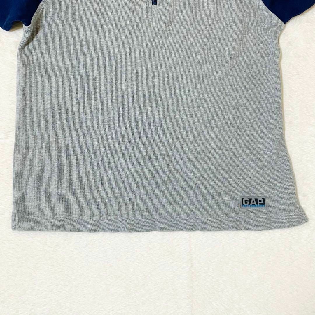 GAP(ギャップ)のst661 GAP トップス バイカラー グレー×青みネイビー 綿100% レディースのトップス(カットソー(長袖/七分))の商品写真