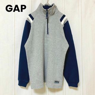 ギャップ(GAP)のst661 GAP トップス バイカラー グレー×青みネイビー 綿100%(カットソー(長袖/七分))