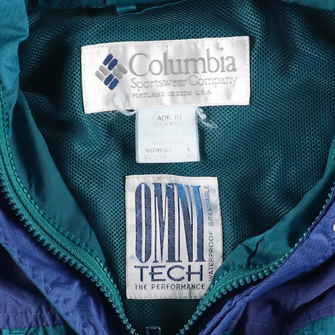 Columbia(コロンビア)の古着 90年代 コロンビア Columbia 白タグ OMNI‐TECH オムニテック マウンテンパーカー シェルジャケット レディースL ヴィンテージ /eaa424823 レディースのジャケット/アウター(その他)の商品写真