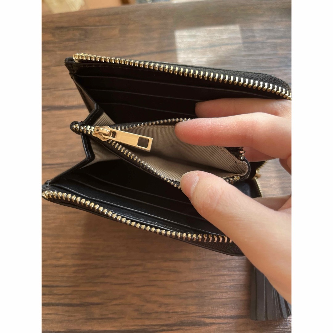 Beau're SECOND＊牛革 黒 折り財布 レディースのファッション小物(財布)の商品写真