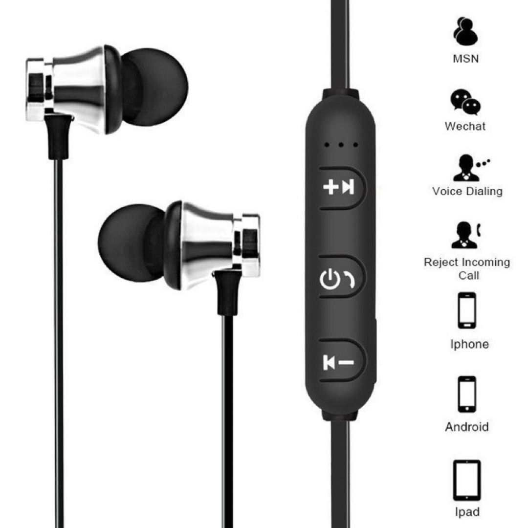 ワイヤレスイヤホン　Bluetoothイヤホン　iPhone 防水　マグネット スマホ/家電/カメラのオーディオ機器(ヘッドフォン/イヤフォン)の商品写真