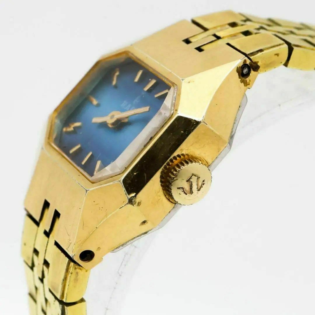 RADO(ラドー)の《希少》RADO 腕時計 ブルー 手巻き ヴィンテージ レディース o レディースのファッション小物(腕時計)の商品写真
