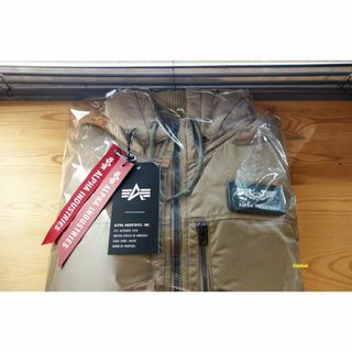 ALPHA INDUSTRIES - 廃盤 ALPHA フーデッド リブジャケット XL 国内正規品 ブラウン