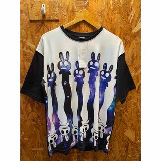 スカラー(ScoLar)のスカラーパリティ　341114：にょろりとした宇宙うさぎの切替Tシャツ(Tシャツ(半袖/袖なし))