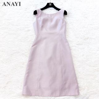 アナイ(ANAYI)のANAYI ノースリーブ 膝丈 ワンピース ピンク 38(ひざ丈ワンピース)