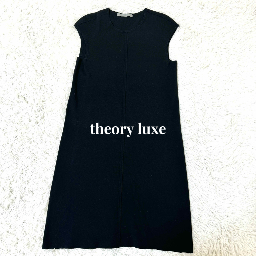 Theory luxe(セオリーリュクス)の美品　セオリーリュークス　フォーマルワンピース　38 ノースリーブ　ブラック　  レディースのワンピース(ひざ丈ワンピース)の商品写真