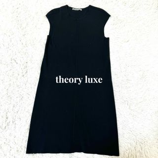 セオリーリュクス(Theory luxe)の美品　セオリーリュークス　フォーマルワンピース　38 ノースリーブ　ブラック　 (ひざ丈ワンピース)