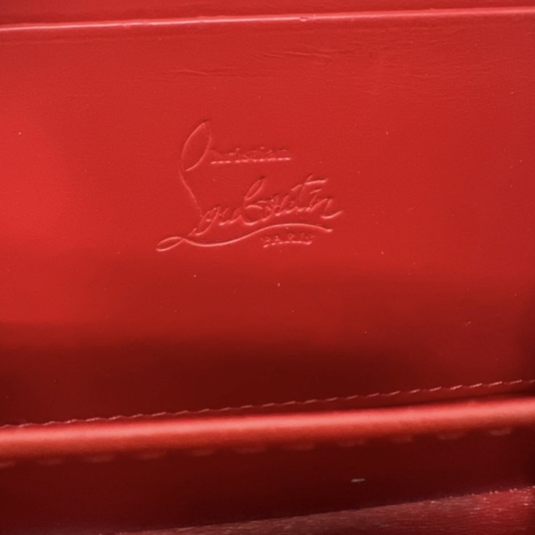 Christian Louboutin(クリスチャンルブタン)のクリスチャンルブタン 財布 レザー カードケース コインケース ベージュ 赤 メンズのファッション小物(コインケース/小銭入れ)の商品写真