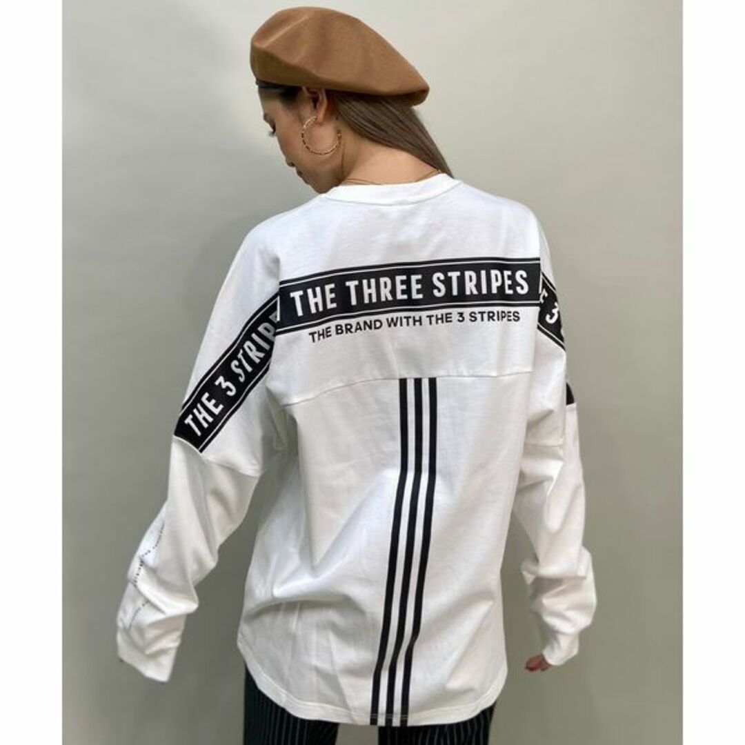 adidas(アディダス)のアディダス Lサイズ ロンT ＆ レギンス セットアップ 新品 白 レディースのトップス(Tシャツ(長袖/七分))の商品写真