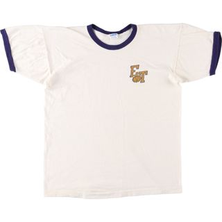 チャンピオン(Champion)の古着 70年代 チャンピオン Champion バータグ カレッジ リンガーTシャツ USA製 メンズL ヴィンテージ /eaa423648(Tシャツ/カットソー(半袖/袖なし))