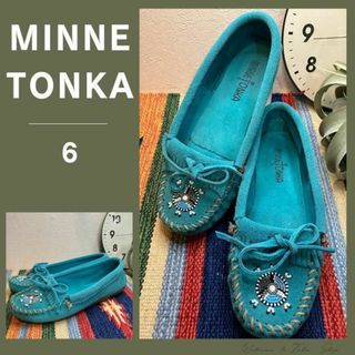 ミネトンカ　MINNETONKA　モカシン　ターコイズブルー６　23〜23.5