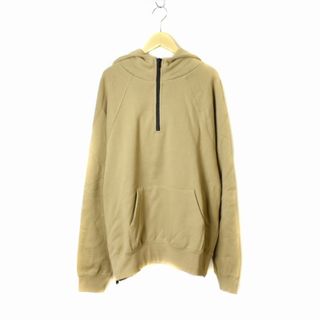 エッセンシャルズ HALF ZIP PULLOVER HOODIE 茶(パーカー)