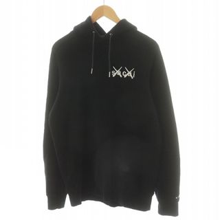 サカイ(sacai)のsacai × KAWS Embroidery Hoodie 3 L 黒(パーカー)