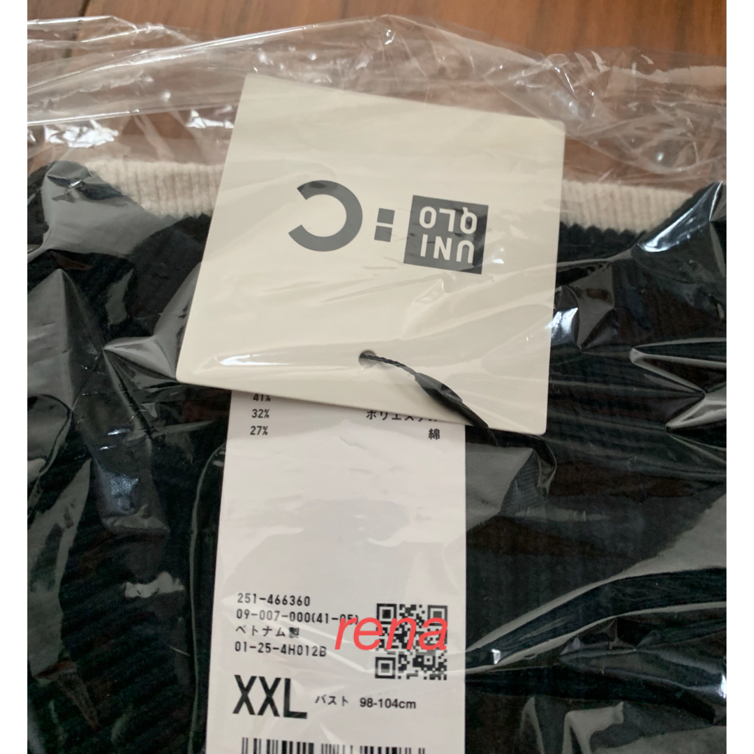 UNIQLO(ユニクロ)のUNIQLO : C Vネックベスト 黒/XXL ユニクロ レディースのトップス(ベスト/ジレ)の商品写真