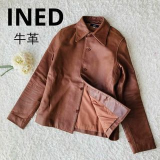 イネド(INED)の美品★イネド★レザージャケット★牛革★本革★サイズ2★M★ブラウン 茶色(その他)