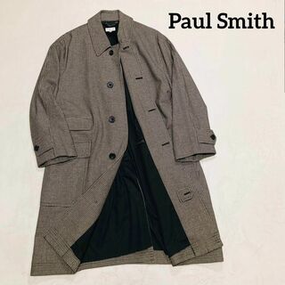 ポールスミス(Paul Smith)のPaul Smith　ステンカラー　千鳥格子　ベージュ　ブラック　ロング　コート(ステンカラーコート)