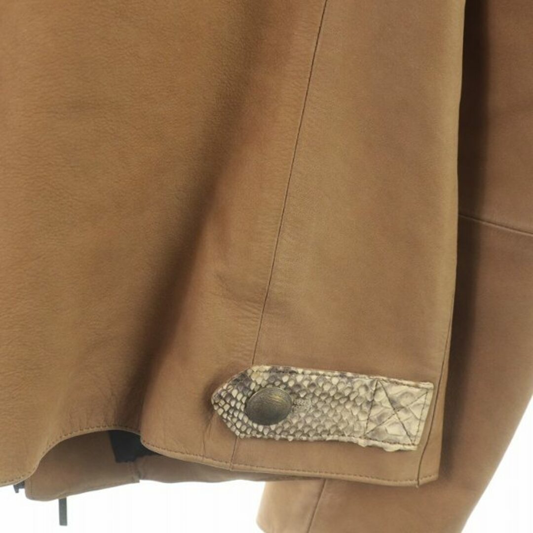 other(アザー)のSCHORL ライダースジャケット シングル ジップアップ 牛革 蛇革 M メンズのジャケット/アウター(ライダースジャケット)の商品写真