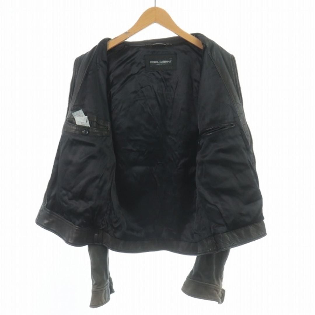 ドルガバ & DOLCE&GABBANA ライダースジャケット 羊革 S 黒 メンズのジャケット/アウター(ライダースジャケット)の商品写真