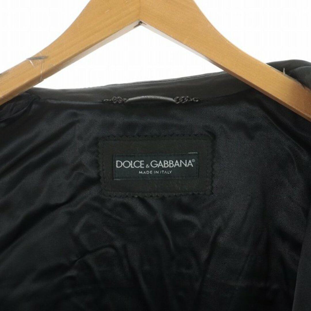 ドルガバ & DOLCE&GABBANA ライダースジャケット 羊革 S 黒 メンズのジャケット/アウター(ライダースジャケット)の商品写真