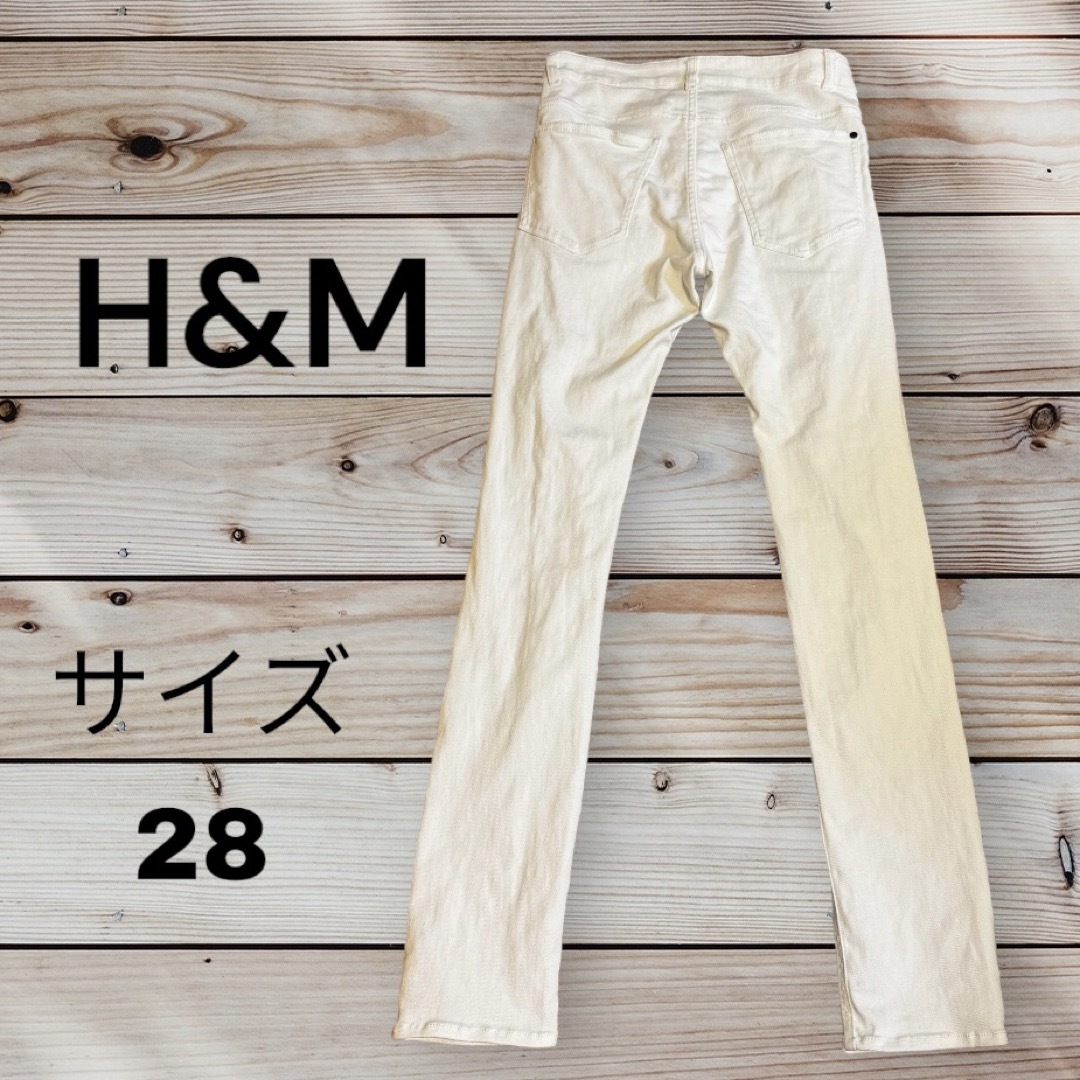 H&M(エイチアンドエム)のH&M ホワイトデニム ダメージ加工 メンズのパンツ(デニム/ジーンズ)の商品写真