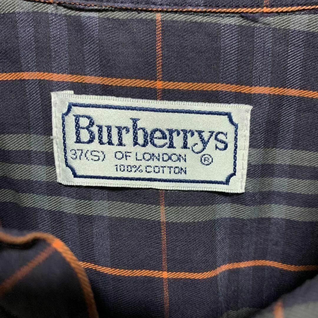 THE NORTH FACE(ザノースフェイス)のバーバリー　Burberry　シャツ　長袖チェック　ネイビー×オレンジ　メンズS メンズのトップス(シャツ)の商品写真