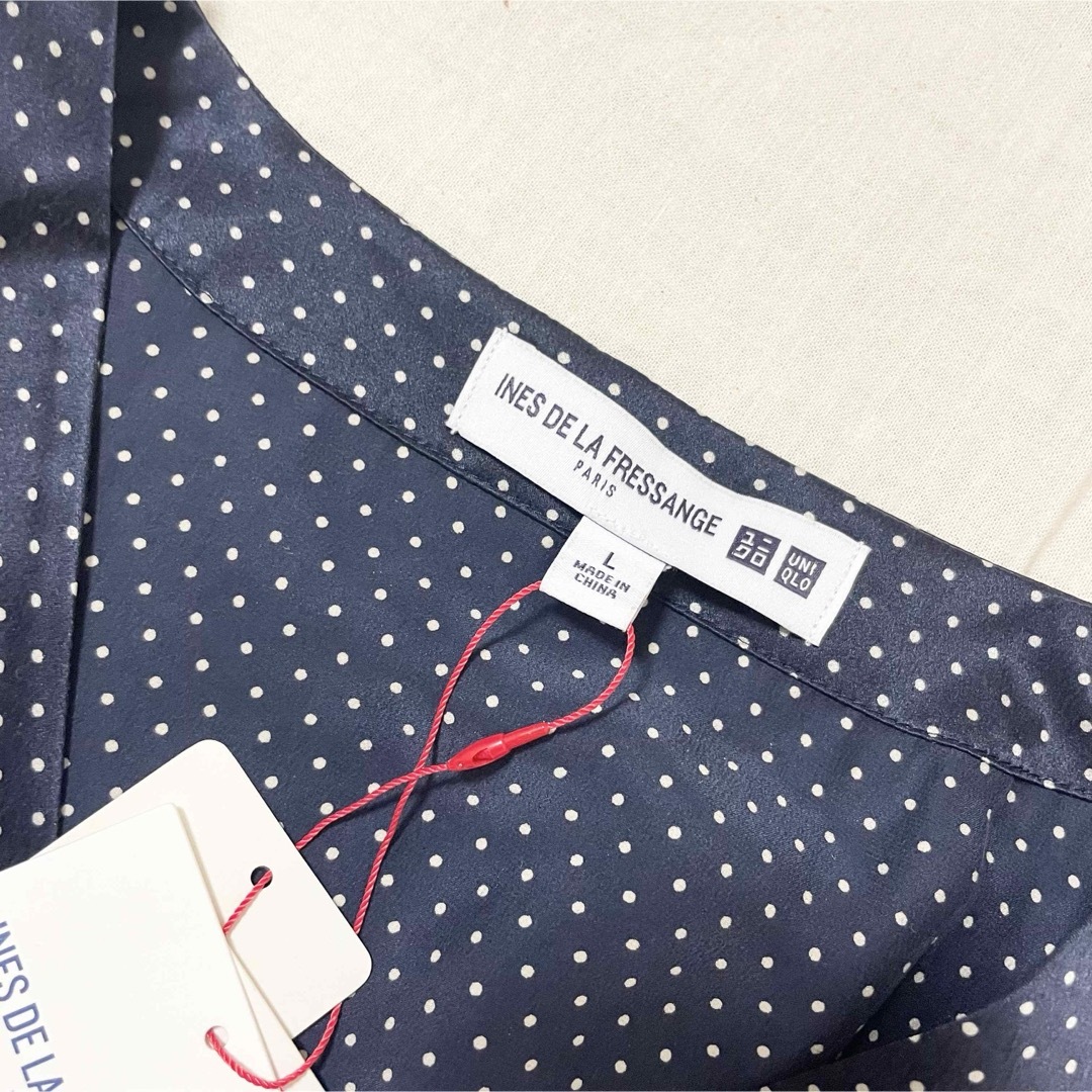 UNIQLO(ユニクロ)のUNIQLO INES ユニクロ イネス シルクラップワンピース ドッド水玉 レディースのワンピース(ロングワンピース/マキシワンピース)の商品写真