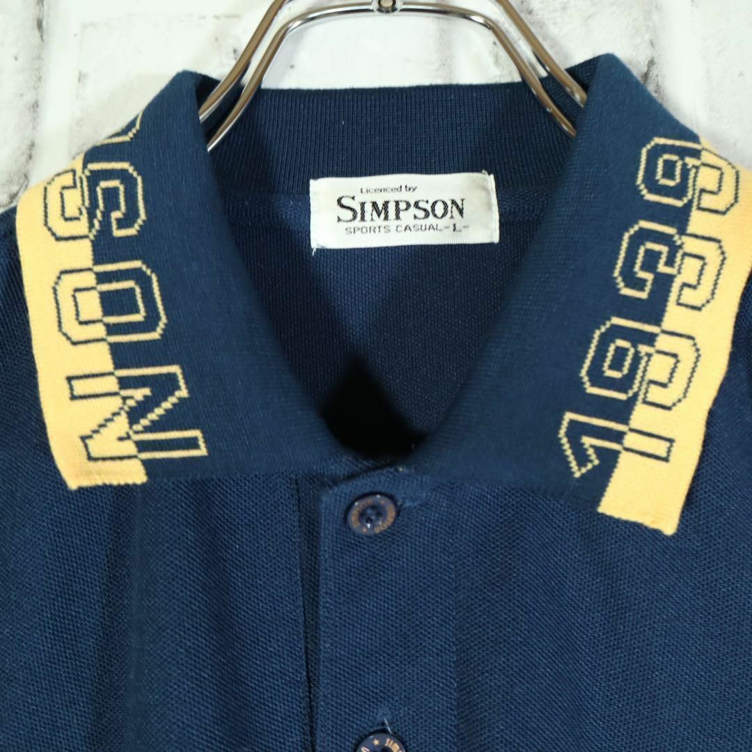 SIMPSON(シンプソン)の【レトロ古着】90s SIMPSON デカロゴ 刺しゅうロゴ 襟ロゴ ポロシャツ メンズのトップス(ポロシャツ)の商品写真