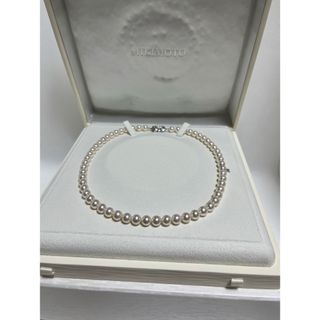 ミキモト(MIKIMOTO)のミキモト　パールネックレス　7〜7.5㎜未満　長さ43.5㎝　付属品付き美品(ネックレス)