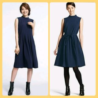 ユニクロ(UNIQLO)の未使用☆ネイビーワンピース(ロングワンピース/マキシワンピース)