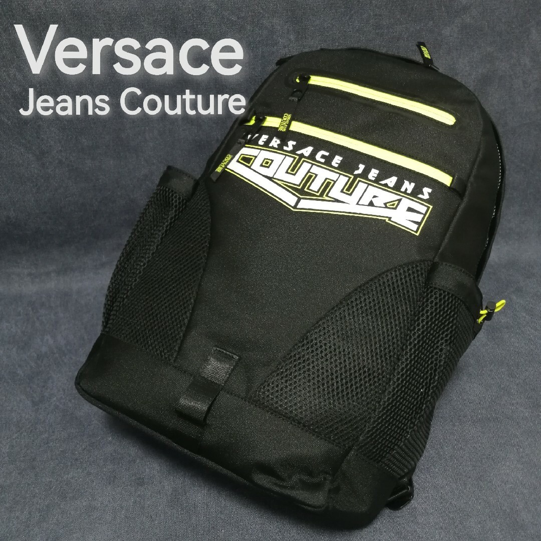 VERSACE(ヴェルサーチ)の★新品・メンズ★【Versace Jeans Couture】リュック　黒　ロゴ メンズのバッグ(バッグパック/リュック)の商品写真