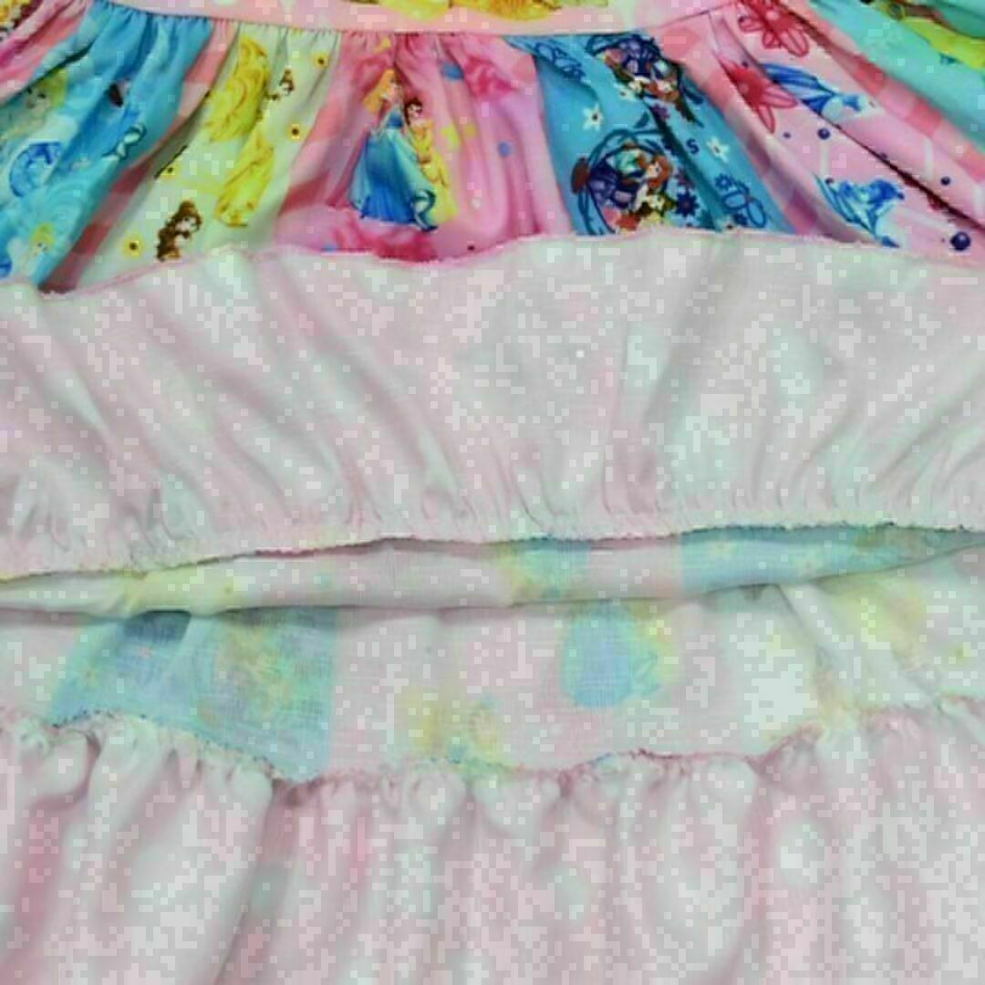 かわいい♡ディズニープリンセス♡パッチワークワンピース♡ピンク 100 キッズ/ベビー/マタニティのキッズ服女の子用(90cm~)(ワンピース)の商品写真